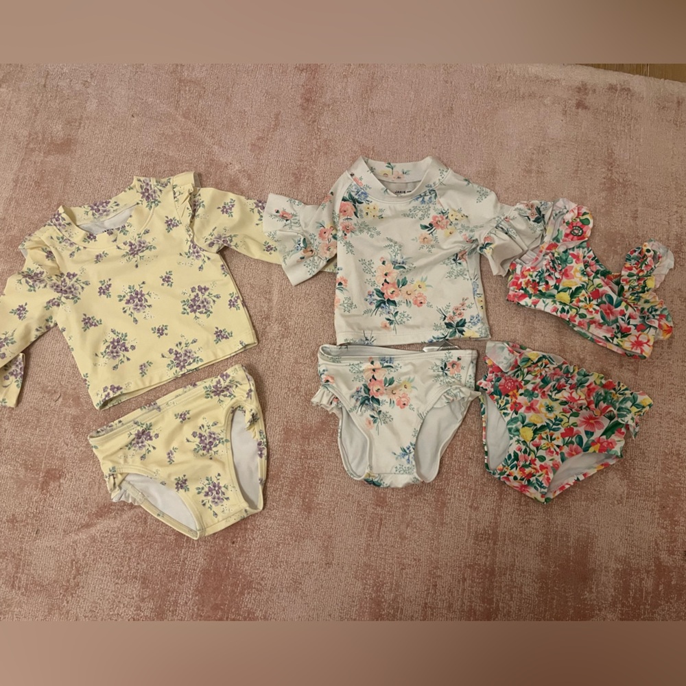 Janie and Jack Bathing Suits, Set of 3, Like New, 6-12 months
